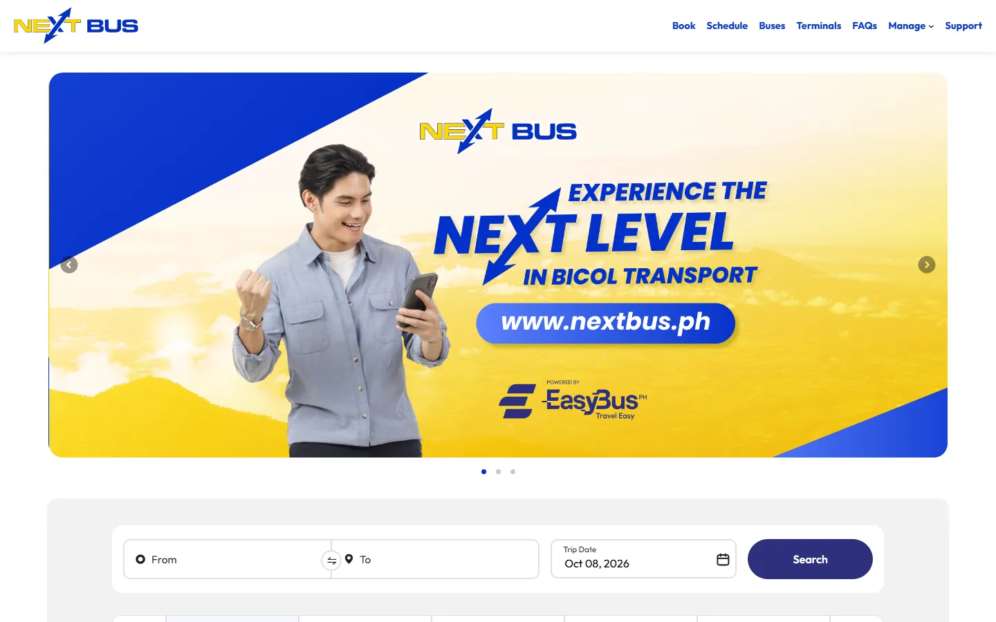 NextBus PH homepage
